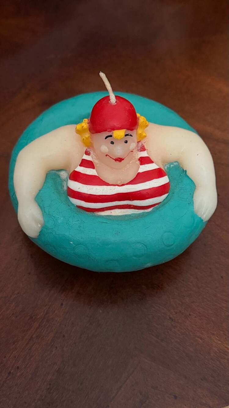 Boston Warehouse Bathing Beauty Woman in Stripe Swim Suit Candle